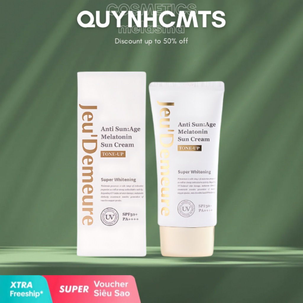 Kem Chống Nắng Nâng Tone Jeu'Demeure Anti Sun:Age Melatonin Sun Cream (Tone Up) SPF 50+/PA++++ 50g