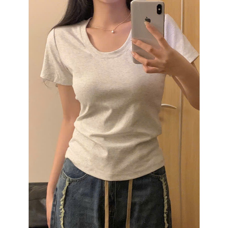 Áo Croptop Cổ Bẻ Tay ngắn Quả Mơ Dành Cho Nữ | BigBuy360 - bigbuy360.vn