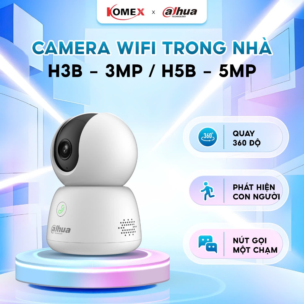 Camera Wifi DAHUA Hero B1 H3B/ H5B Wifi 6 Nút Gọi Vật Lý Khẩn Cấp, Quay Quét 360 Độ Đàm Thoại 2 Chiề