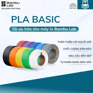  Bambu Lab PLA Basic Nhựa in 3D | Cuộn Refill Không Có Khay Nhựa | Phù Hợp Các Dòng Máy In 3D 