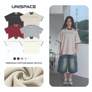 Áo thun trơn vải tổ ong local brand By UniSpace tay lỡ form rộng unisex nam nữ Nitcle