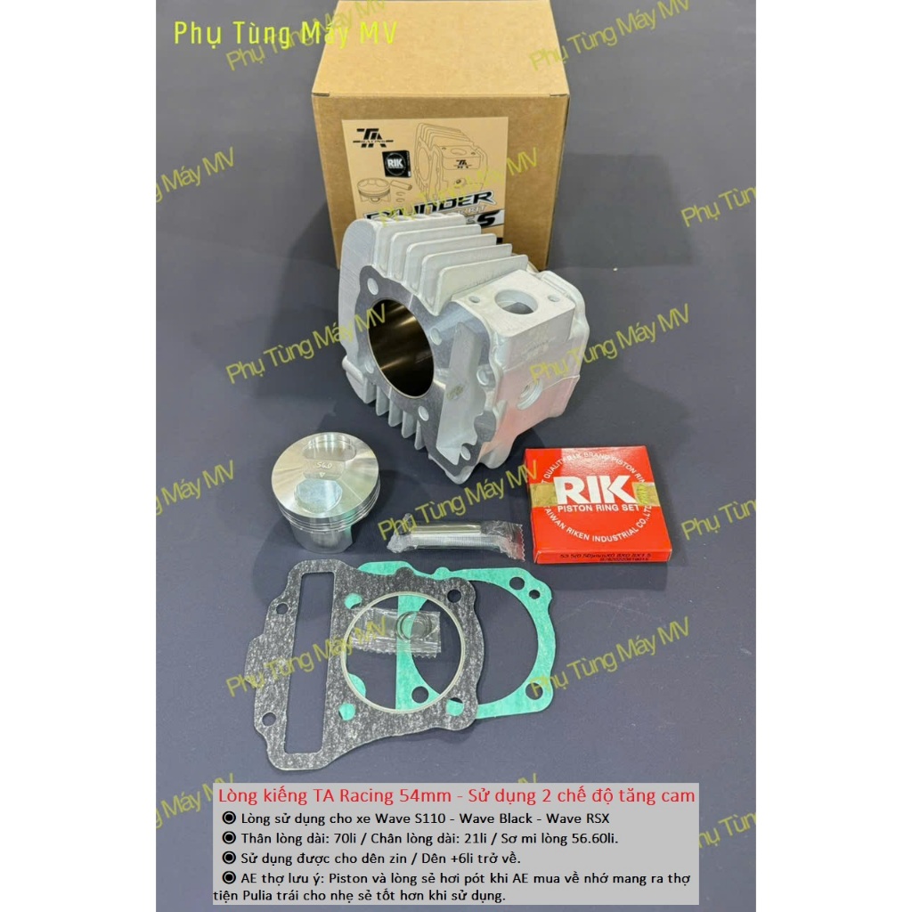 Lòng TA Racing 54mm dành cho xe Wave S110 / Wave Black / Wave RSX