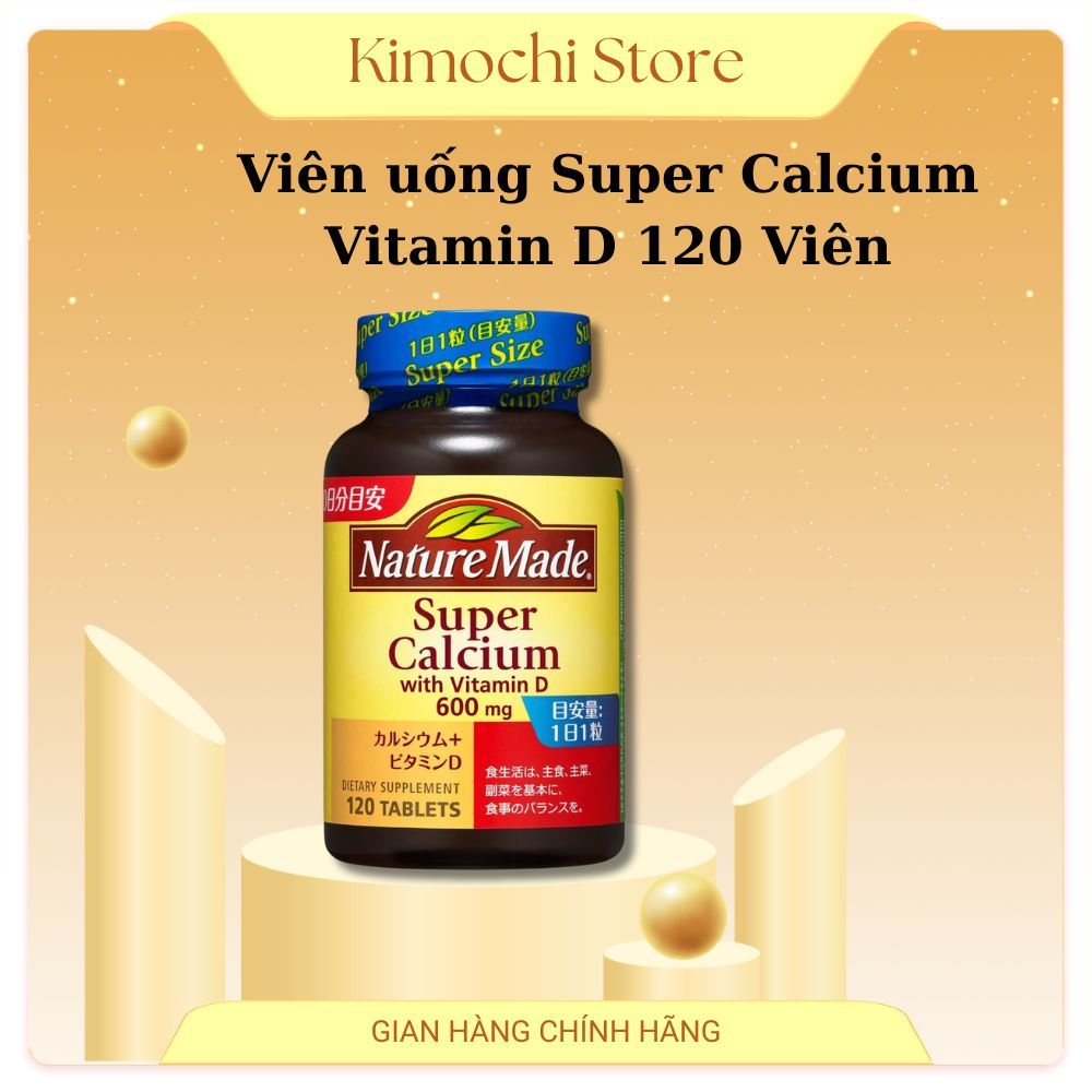Viên uống  bổ sung  Canxi, Vitamin D +D3 Nature Made Super Calcium Nhật bản Hộp 120 viên