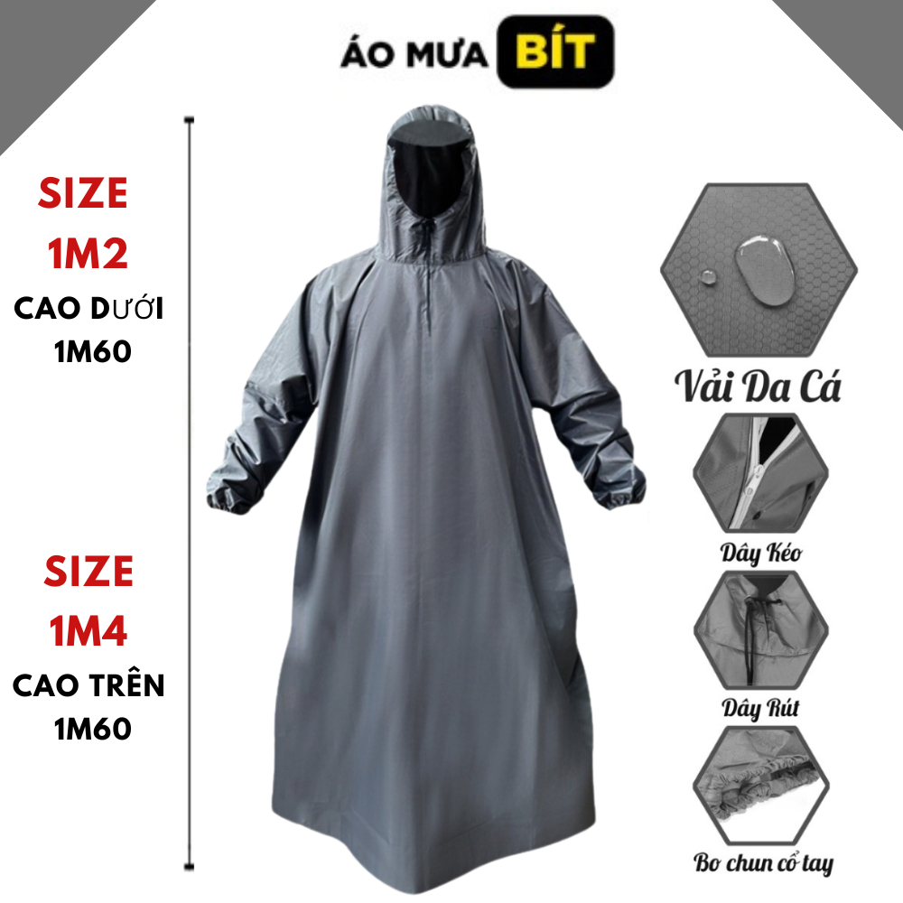 ( ÁO MƯA BÍT HÔNG LOẠI TỐT MANG ĐƯỢC BALO )  Áo Mưa Đi Xe Máy 1 Người Bít Kín Toàn Thân Vải Tổ Ong  Chống Thấm Tốt