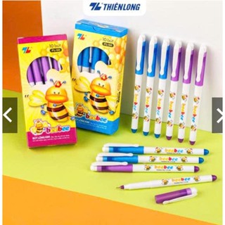 NGUYÊN HỘP 10 cây bút lông kim màu tím / màu xanh Thiên Long Beebee FL04 - CHỌN.