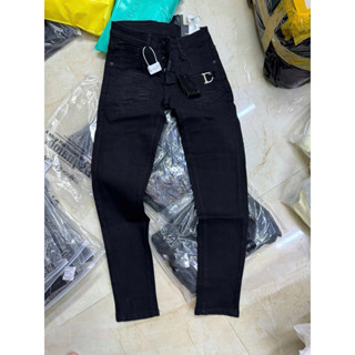 Quần jean nam Đ2 khoá chéo, khuy đen