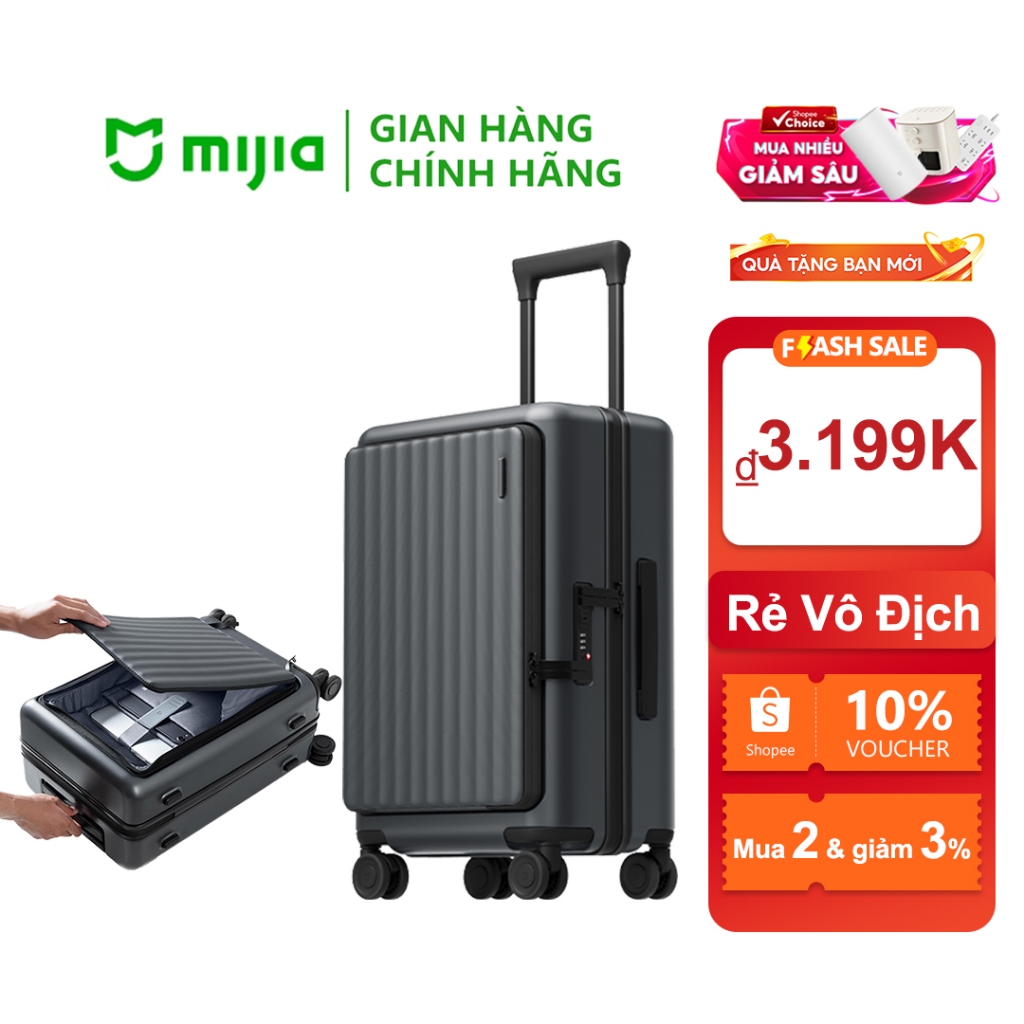 Vali Du Lịch cao cấp MIJIA 20/18 inch, Nhựa PC và EVA Đàn Hồi Cao, Hạn Chế Bể Vỡ, Bánh xe trơn, Khôn