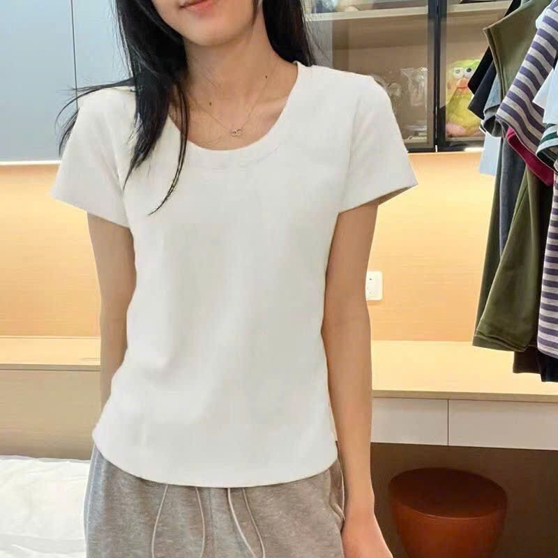 Áo Croptop Tay Ngắn Dáng Cúp Ngực Cổ Thuyền Ôm Body Nữ | BigBuy360 - bigbuy360.vn