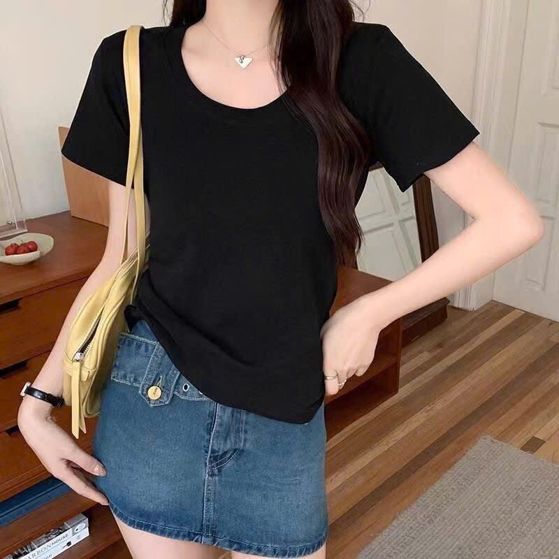 Áo Croptop Tay Ngắn Dáng Cúp Ngực Cổ Thuyền Ôm Body Nữ | BigBuy360 - bigbuy360.vn