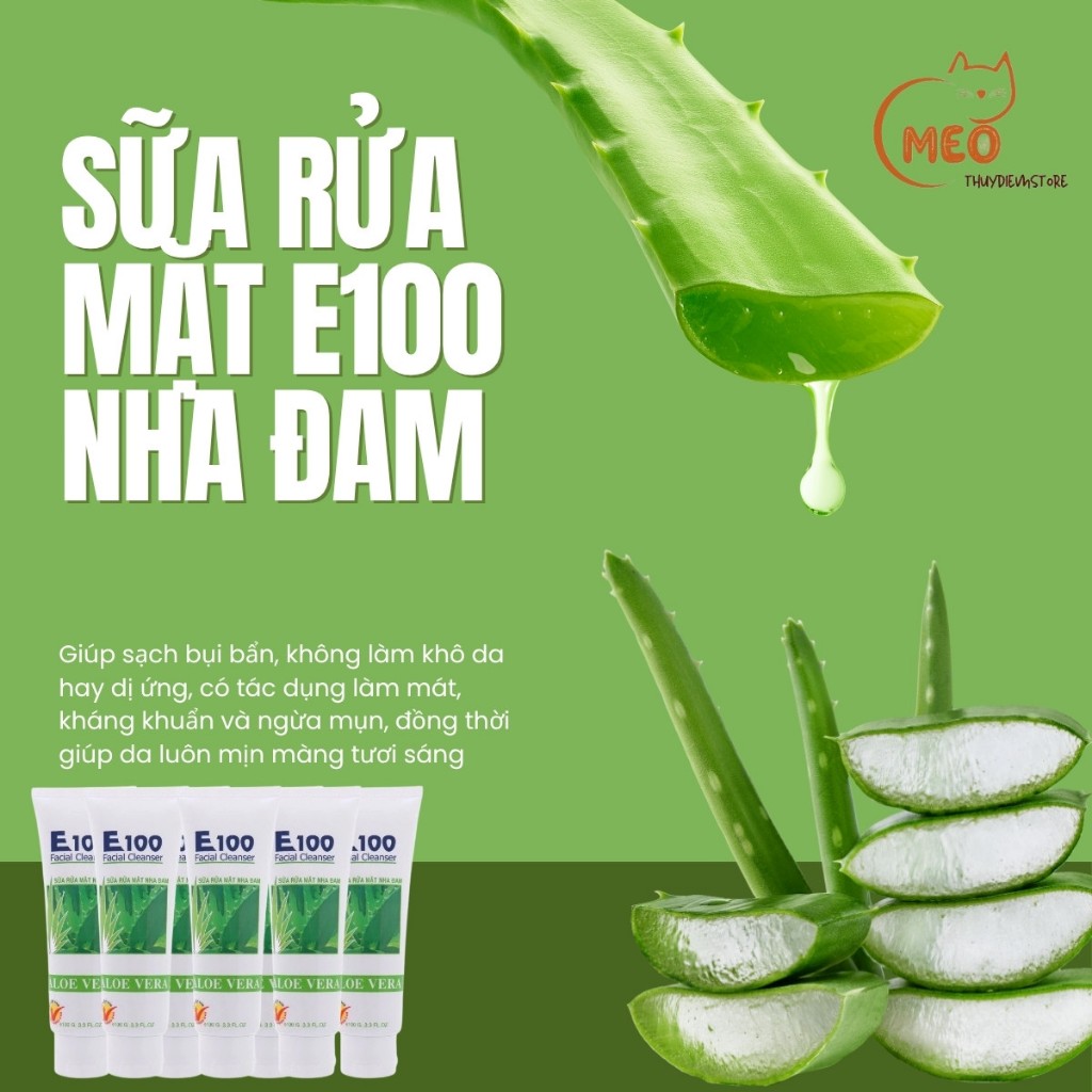 Sữa rửa mặt e100 nha đam 100gr