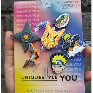 Set charm NARUTO gắn dép cross, phụ kiện trang trí dép NARUTO làm từ PVC cao cấp, ĐẶC BIỆT cửu vĩ có đèn LED