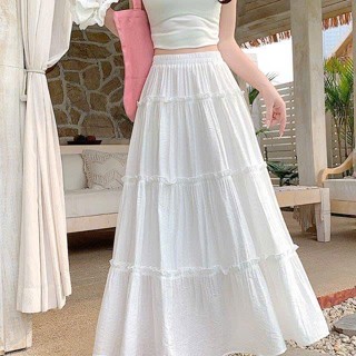  Chân váy Midi nữ dáng dài bánh bèo nhiều tầng có quần bảo hộ 