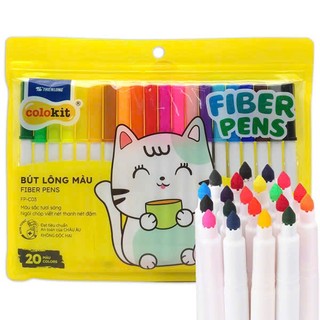  Túi 20 bút _ Bút lông màu Fiber Pen Colokit FP-C03 tặng kèm bộ tranh 3D 