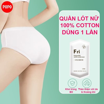 Quần lót giấy nữ 100% cotton dùng 1 lần, 2 lớp đáy an toàn, phù hợp đi sinh, du lịch, học quân sự
