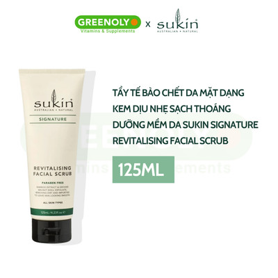 Tẩy Tế Bào Chết Da Mặt Dạng Kem Dịu Nhẹ Sạch Thoáng Dưỡng Mềm Da SUKIN SIGNATURE REVITALISING FACIAL SCRUB 125ML