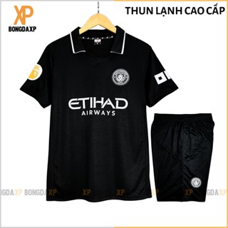 Quần Áo Đá Bóng Manchester City Đen 2025, Đồ Đá Banh Vải Thun Lạnh Cao Cấp