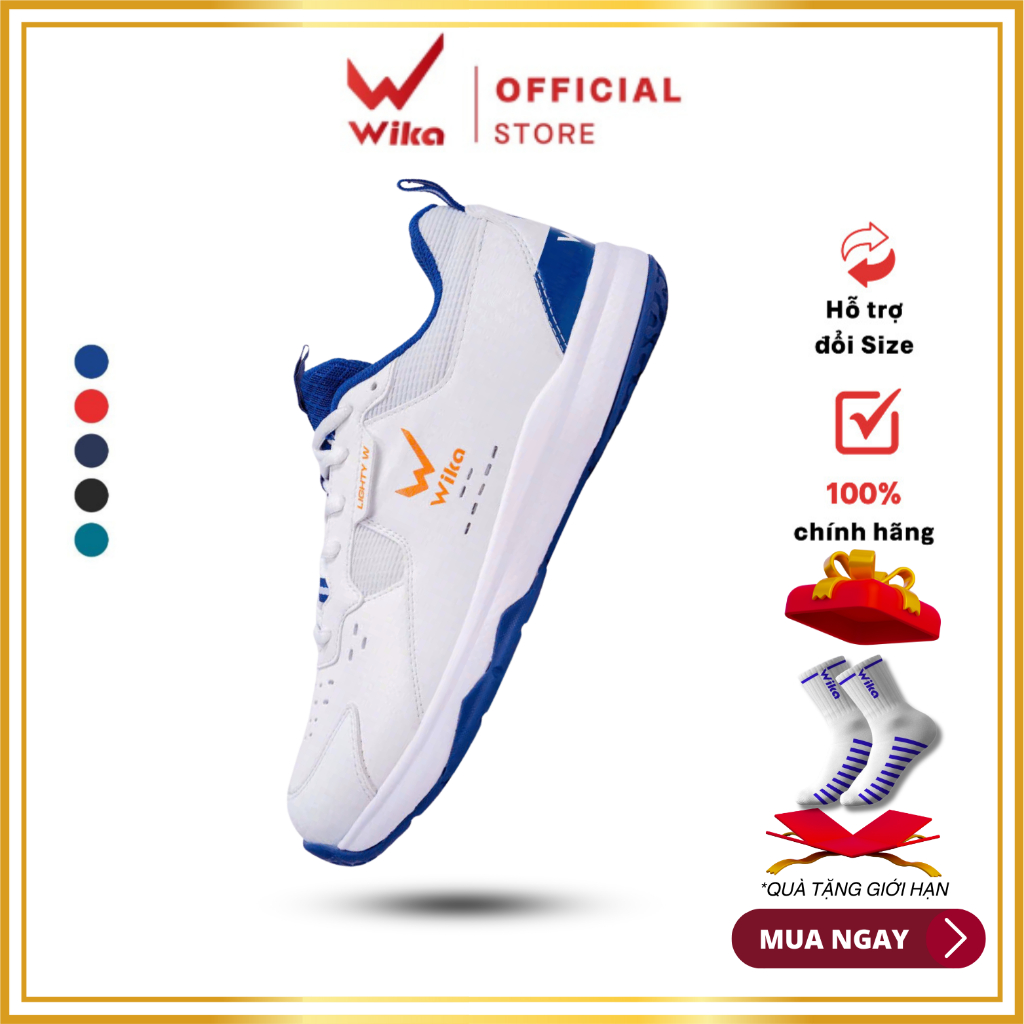 Giày Cầu Lông, Pickleball Wika Maru Chính Hãng, Chất Liệu Da PU cao cấp, Bộ đế bám sân tốt