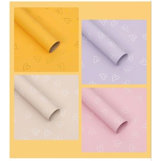 giấy bó hoa 2 mặt tim