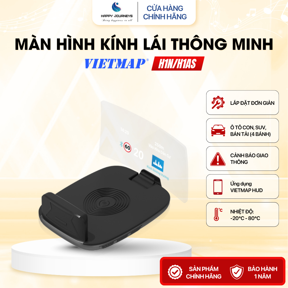 Màn hình hiển thị kính lái HUD VIETMAP H1N/H1AS | HAPPY JOURNEYS