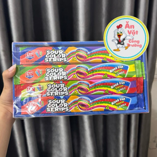 Hộp 30 kẹo dẻo chua cầu vồng bọc đường vị trái cây, kẹo dẻo cầu vồng bọc đường sỉ đồ ăn