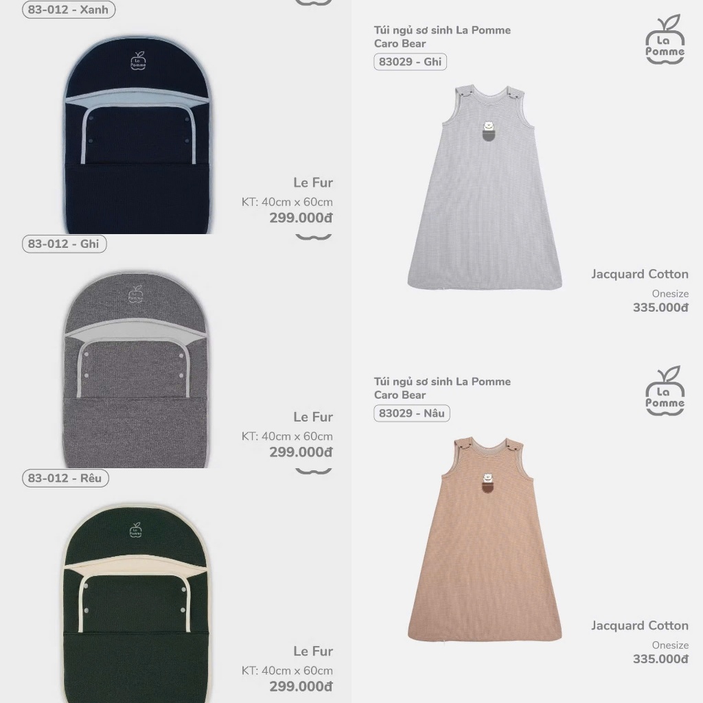 La Pomme (0M - 9M) La Pomme Túi ngủ La Pomme cho bé - LF58A