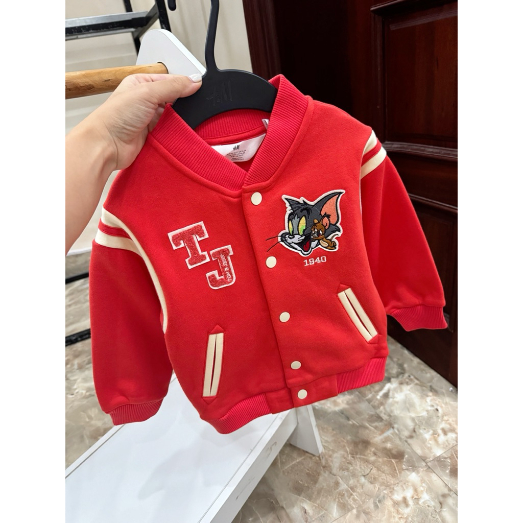 Áo Bomber Bé Trai & Bé Gái Tom&Jery Đỏ HaM
