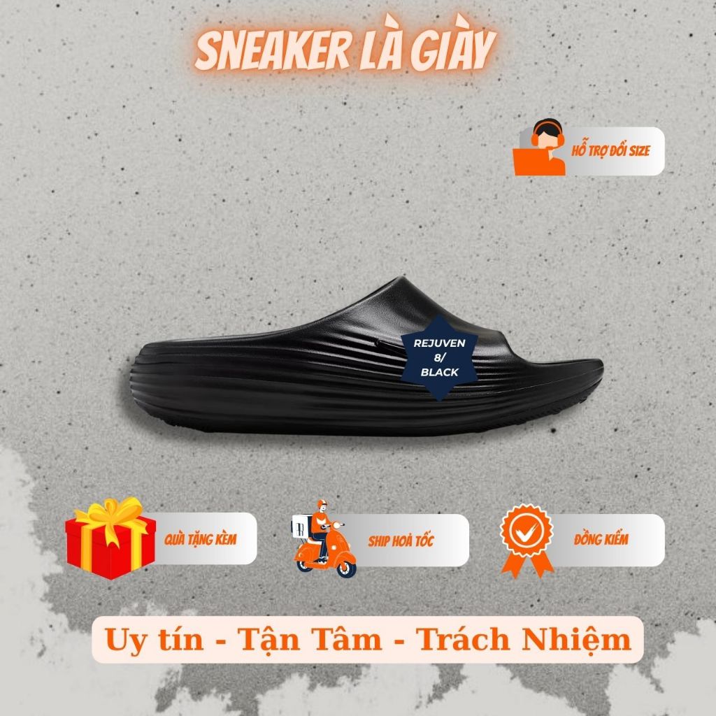 Dép Summer Rejuven8 Slide Sóng Gợn Nam Nữ Unisex – Màu Đen