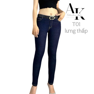  Quần jean nữ lưng thấp T01 AKJ co giãn 4 chiều 