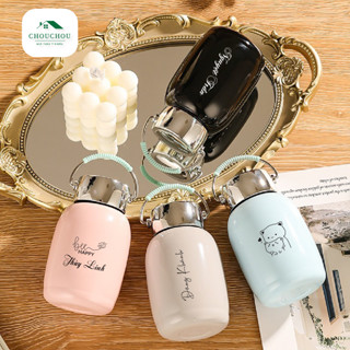 [Miễn Phí Khắc Tên] Bình giữ nhiệt mini CHOUCHOU 260ml Cute xỉu, có quai xách tiện lợi.