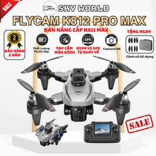 Flycam K812 Pro Max, Máy Bay Điều Khiển Có Tay Cầm Màn Hình, Drone Định Vị GPS Tự Động Quay Về