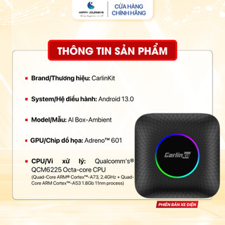 [VF5, VF6, VF7, VF8, VF9, VFe34] Android box CarlinKit Tbox Ambient, chip 6225, Android 13| HAPPY JOURNEYS