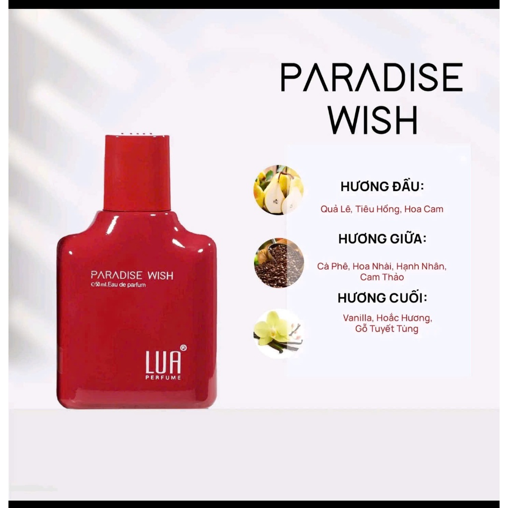 NƯỚC HOA NỮ PARADISE WISH 50ML - LUA PERFUME NGỌT NGÀO QUYẾN RỦ