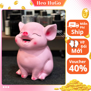 Heo đất tiết kiệm size to màu hồng – Heo đất mini, lợn đất, ống heo tiết kiệm tiền  dễ thương