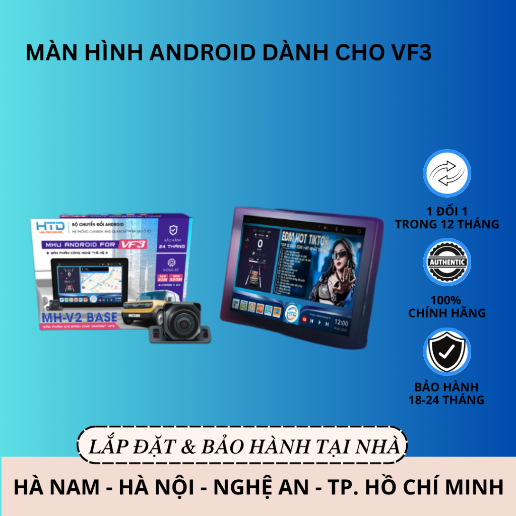 Màn Hình Android Dành Cho VF3 | 2 Hệ Điều Hành Song Song | MHU HTD MH - V2 BASE