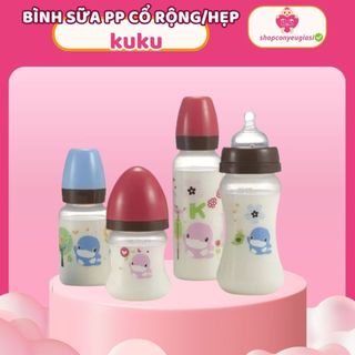 Bình sữa kuku nhựa pp cổ hẹp/rộng ku5928a 240ml