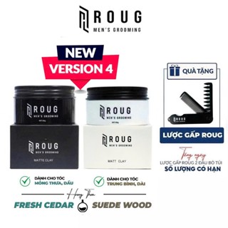 Sáp vuốt tóc Roug Đen 90gr , Roug Trắng 90gr cao cấp cho nam + Tặng lược tạo kiểu theo phân loại
