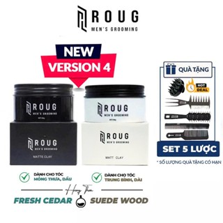 Sáp vuốt tóc nam Roug Matte Clay 90gr màu đen , Matt Clay 90gr màu trắng + Quà Tùy Chọn