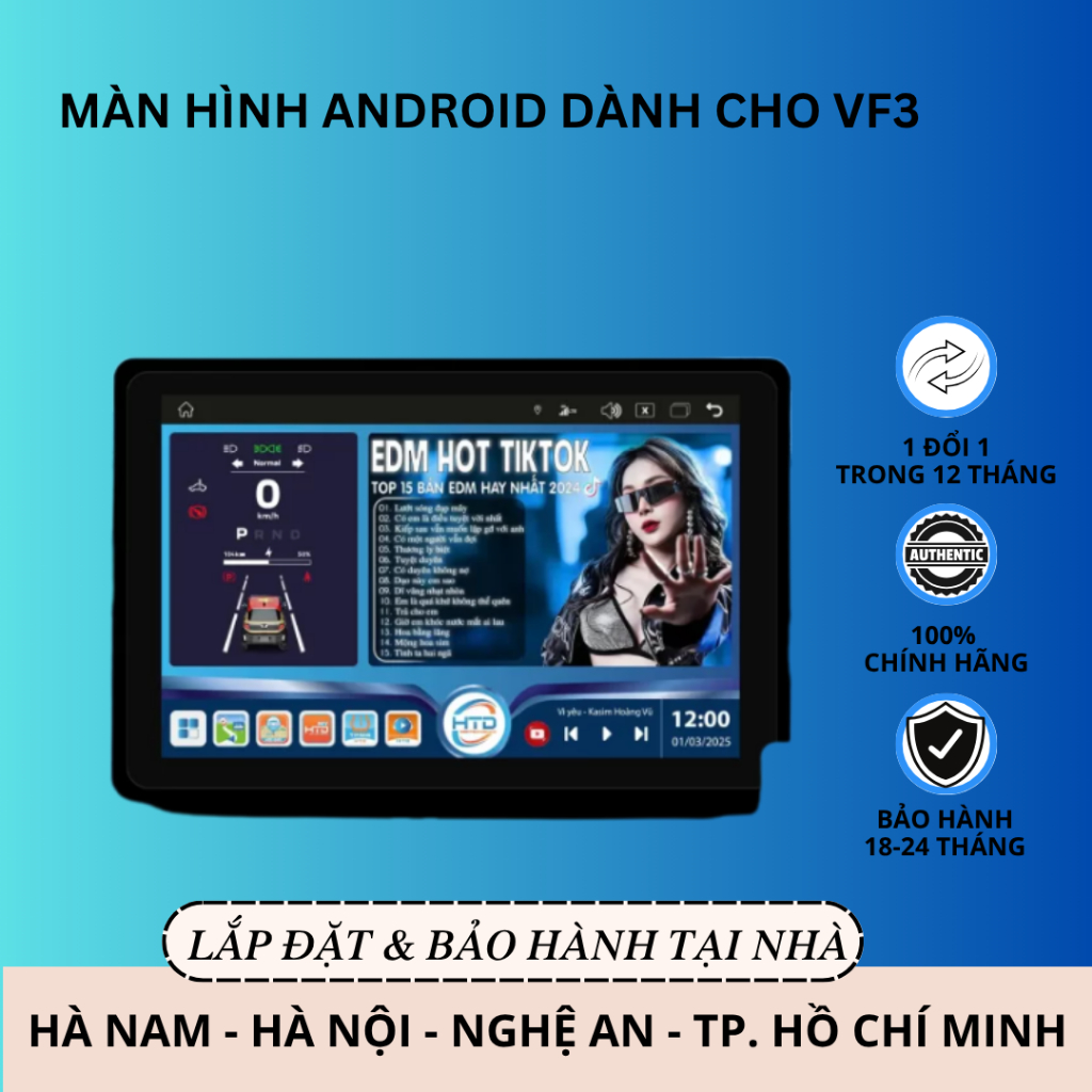 Màn Hình Android Dành Cho VF3 | 2 Hệ Điều Hành Song Song | MHU HTD MH - V2 Plus