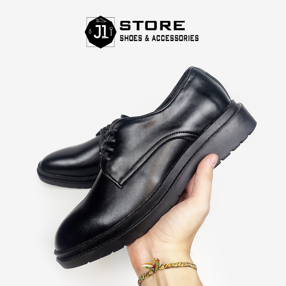 Giày Chunky Derby Signature Da Bò Nappa J1, Giày Derby Nam Đế Tăng Chiều Cao 4cm