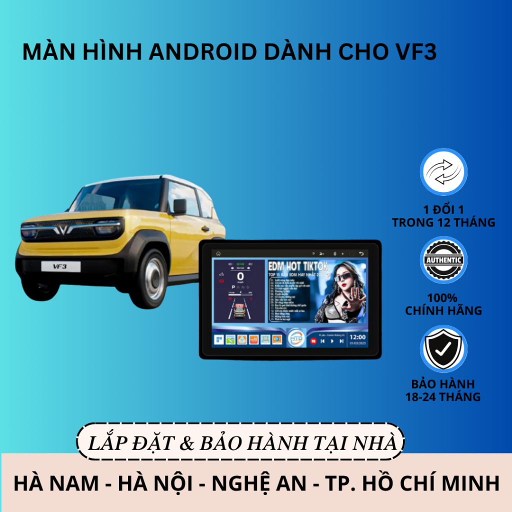 Màn Hình Android Dành Cho VF3 | 2 Hệ Điều Hành Song Song | MHU HTD MH - V2 Pro