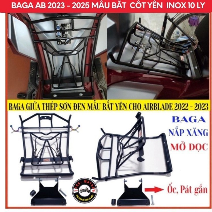 Baga Giữa AB 2022 - AB 2025, AB 160, AB 125 – Loại Bắt Yên Inox Dày 10ly Chắc Chắn, Gắn Chuẩn