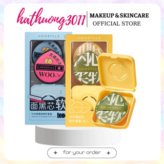 [AMORTALS] Bộ 2 Bông Mút AMORTALS Trang Điểm Tán Kem Nền Size XL Kèm Hộp Đựng