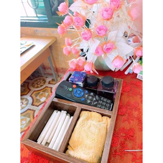 Khay đựng phấn gỗ tự nhiên