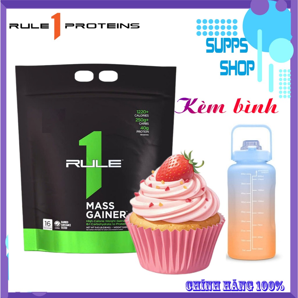Tăng cơ tăng cân Rule 1 Mass Gainer 11.4lb (5.6kg) vị Strawberry & Créme
