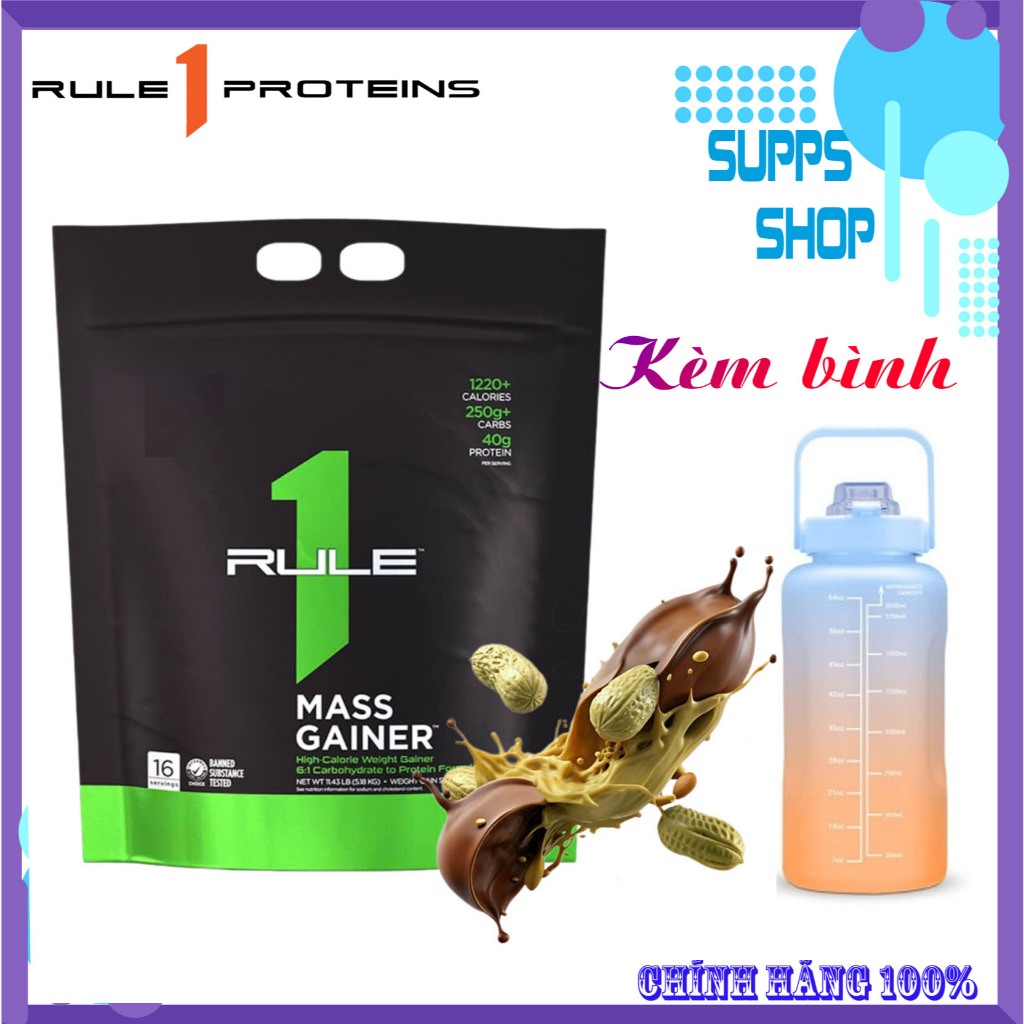 [11.4lbs] Rule 1 Mass Gainer – Tăng Cân Hiệu Quả, Hồi Phục Cơ Bắp, Vị Chocolate Fudge