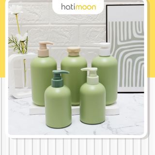  Chai nhựa Hatimoon 300-500ml đựng dầu gội sữa tắm mỹ phẩm nước rửa tay rửa bát - Xanh Đậu BTP 