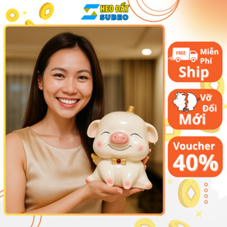  Heo đất thiên thần cánh tiên size đại siêu xinh  heo đất ống heo tiết kiệm trang trí decor quà tặng 
