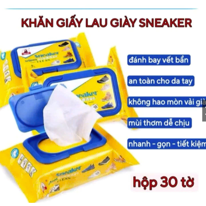 Khăn Ướt Lau Giày Vịt Vàng Đa năng, Gói 40 Tờ, Lau giày dép, Túi xách, Ghế Da