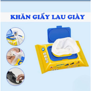 Khăn Ướt Lau Giày Vịt Vàng Đa năng, Gói 40 Tờ, Lau giày dép, Túi xách, Ghế Da