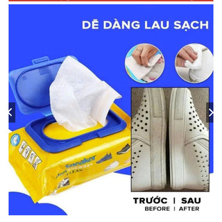 Khăn Ướt Lau Giày Vịt Vàng Đa năng, Gói 40 Tờ, Lau giày dép, Túi xách, Ghế Da